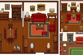 create pixel art background environment tileset isometric scenery game asset