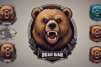 design an edgy dead bear mascot logo in 24 hours