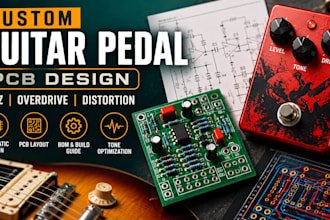 design a guitar pedal pcb for fuzz overdrive distortion