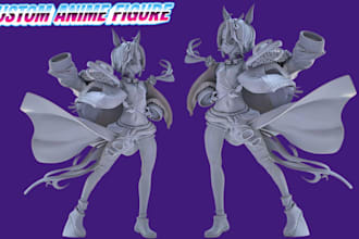 sculpt custom anime figure and printable stl model 3d toy 3d miniature figure