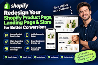 redesign shopify product page, landing page and store for better conversions