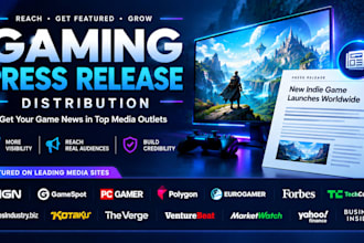 write gaming press release for video game launch and indie game PR