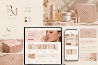 design complete d2c brand identity package for skincare, cosmetics fashion brand