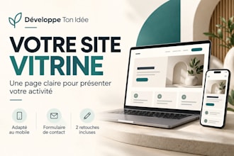 create a responsive one page business website in french