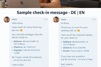 be your airbnb virtual assistant in english and german