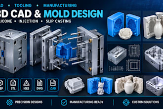 do 3d cad modeling silicon injection mold design slip casting manufacturing cnc