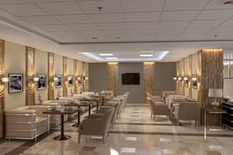 design commercial space office hotel restaurant interior and exterior 3d render