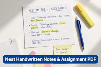 write neat handwritten notes and assignments