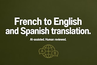 translate and proofread french to english or spanish