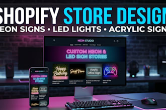 neon sign website,led light, acrylic sign store for shopify website