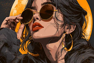 create detailed illustration for your merch