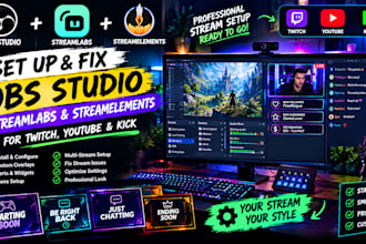 setup obs studio streamlabs streamelements for twitch youtube kick streaming