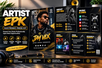design a professional creative artist epk and electronic press kit