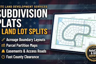 draft land parcel split map acreage boundary layout subdivision plat