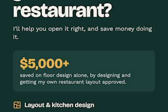 be your restaurant startup consultant for budget, layout and sops