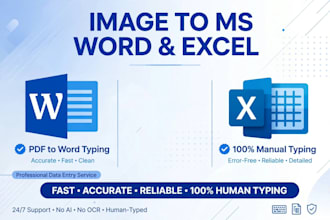 type scanned images and PDF to word and excel