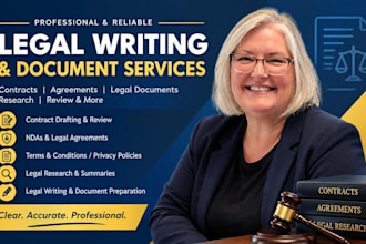 write legal contracts, agreements, legal documents, and legal research