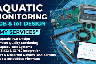 do aquatic pcb, water quality, aquaculture, stm32, esp32, ph, do, iot, firmware