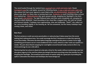 beta read and copy edit