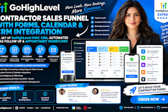 build gohighlevel contractor sales funnel with forms, calendar CRM integration