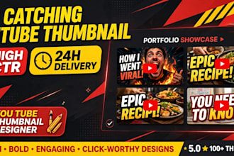 design eye catching you tube thumbnail for high ctr