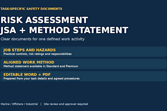 prepare task specific risk assessments jsa and method statements