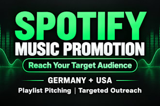 do spotify music playlist pitching, german and USA spotify music promotion