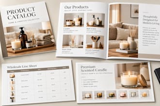 design b2b wholesale product catalog line sheet and sell sheet for retail brands