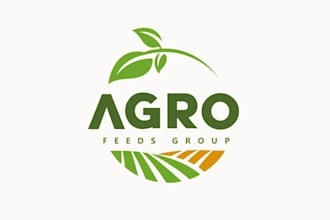 design landscape, grass, agriculture and lawn care logo