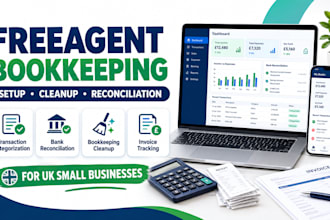 set up freeagent accounting, bookkeeping and bank reconciliation
