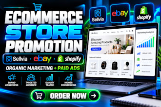 promote your sellvia, ebay, and shopify store with ecommerce marketing