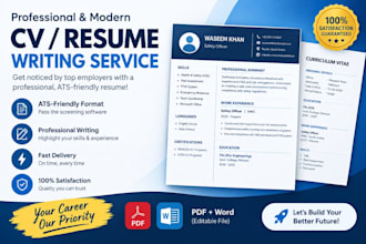 be your professional CV maker, expert resume writer and cover letter