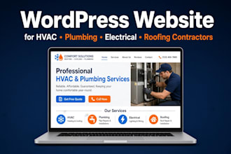 build wordpress website hvac, plumbing, electrical, roofing, general contractors