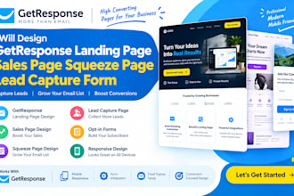 design getresponse landing page sales page squeeze page lead capture form