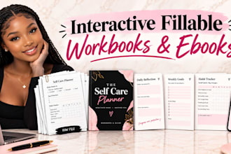 design interactive fillable pdf workbook, ebook, or lead magnet