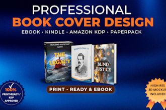 design professional book cover, ebook and amazon kdp cover design
