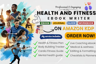 design write health fitness weight loss workout journal guide exercise animation
