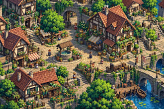 draw pixel art illustration background environment landscape cut scenes rooms