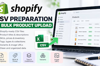 prepare shopify CSV files for bulk product upload