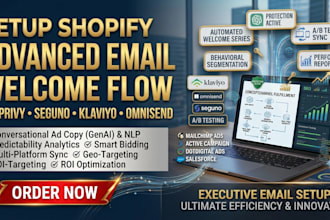 setup shopify advanced email welcome flow via privy seguno klaviyo omnisend