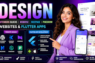 design custom gutenberg blocks mobirise nicepage pinegrow websites flutter apps