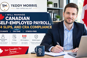 manage canadian self employed payroll, t4 slips, and cra compliance
