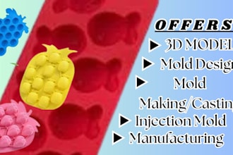 custom silicone mold design for casting baking resin art 3d printing