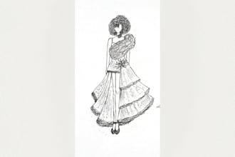 draw beautiful fashion sketches and dress designs