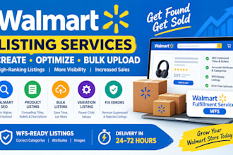 create and optimize walmart listings, SEO and wfs
