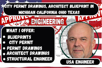 do city permit drawings, architect blueprint in  michigan california ohio texas
