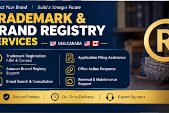 assist with USA canada trademark registration and amazon brand registry
