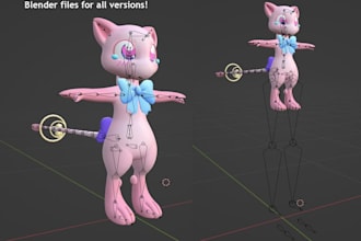 create custom furry vrchat avatar, 3d furry fursona model and avatar rigging