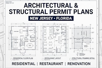 draw new jersey florida residential restaurant architectural structural plans