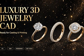 design 3d jewelry model for casting, printing and rendering